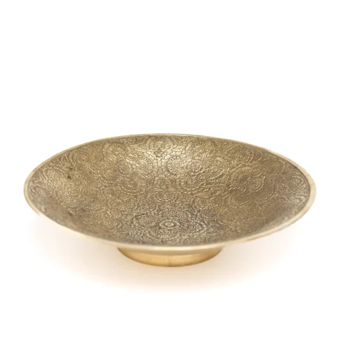 Intricately handcrafted decorative brass bowl