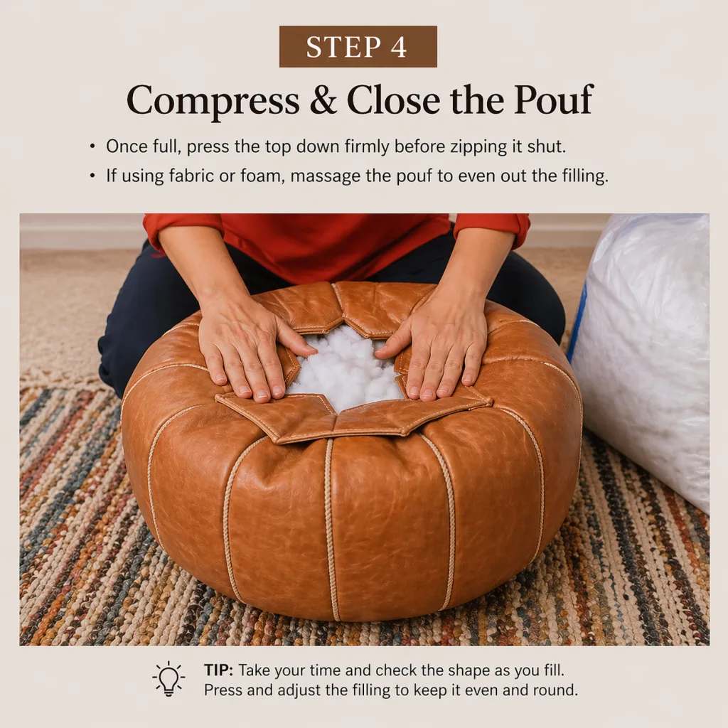 Step 4 Compress & Close the Pouf
