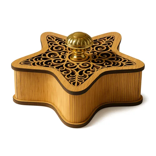 Star Wooden Keepsake Box – Moroccan Artisan Design