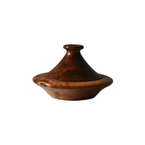 Thuya Wood Moroccan Tajine – Handcrafted Wooden Spice Holder & Decor