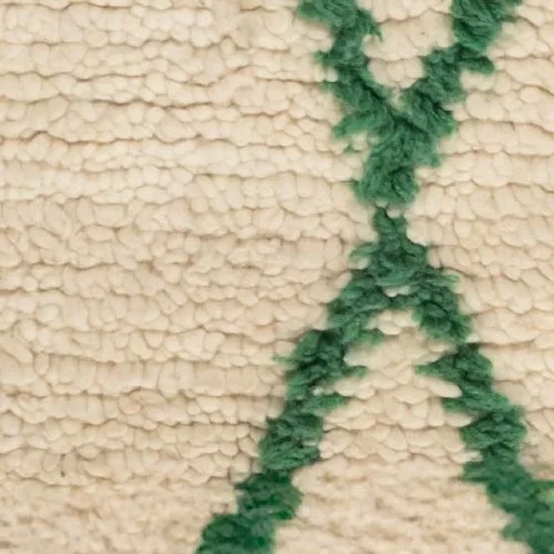 Cream and Green Diamond Moroccan Rug