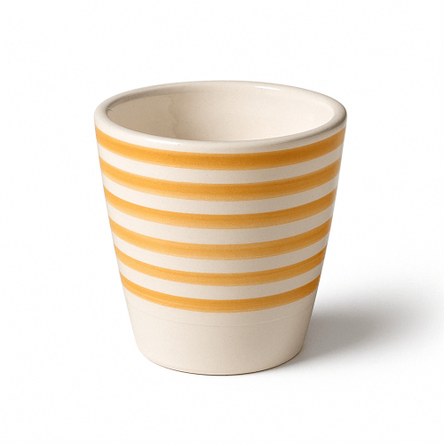 Handcrafted Ceramic Cup with Orange Stripes