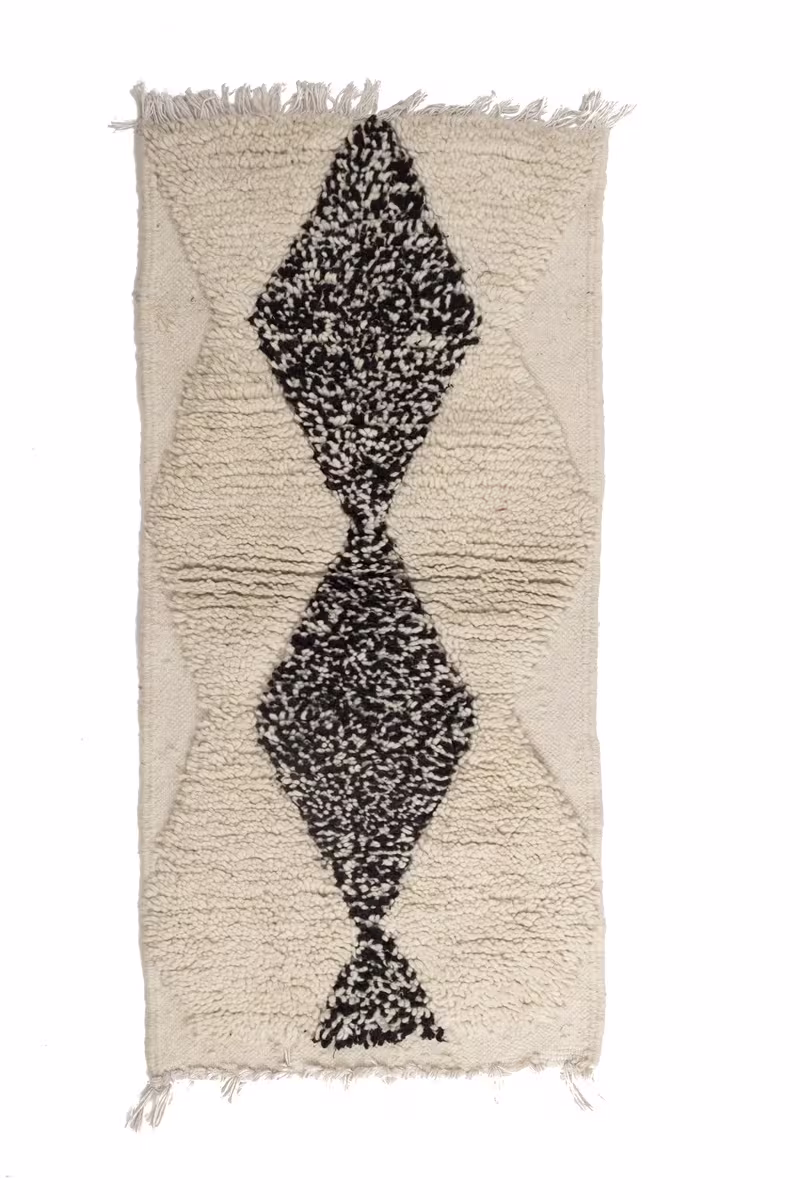 Black and White Beni Ourain Moroccan Rug