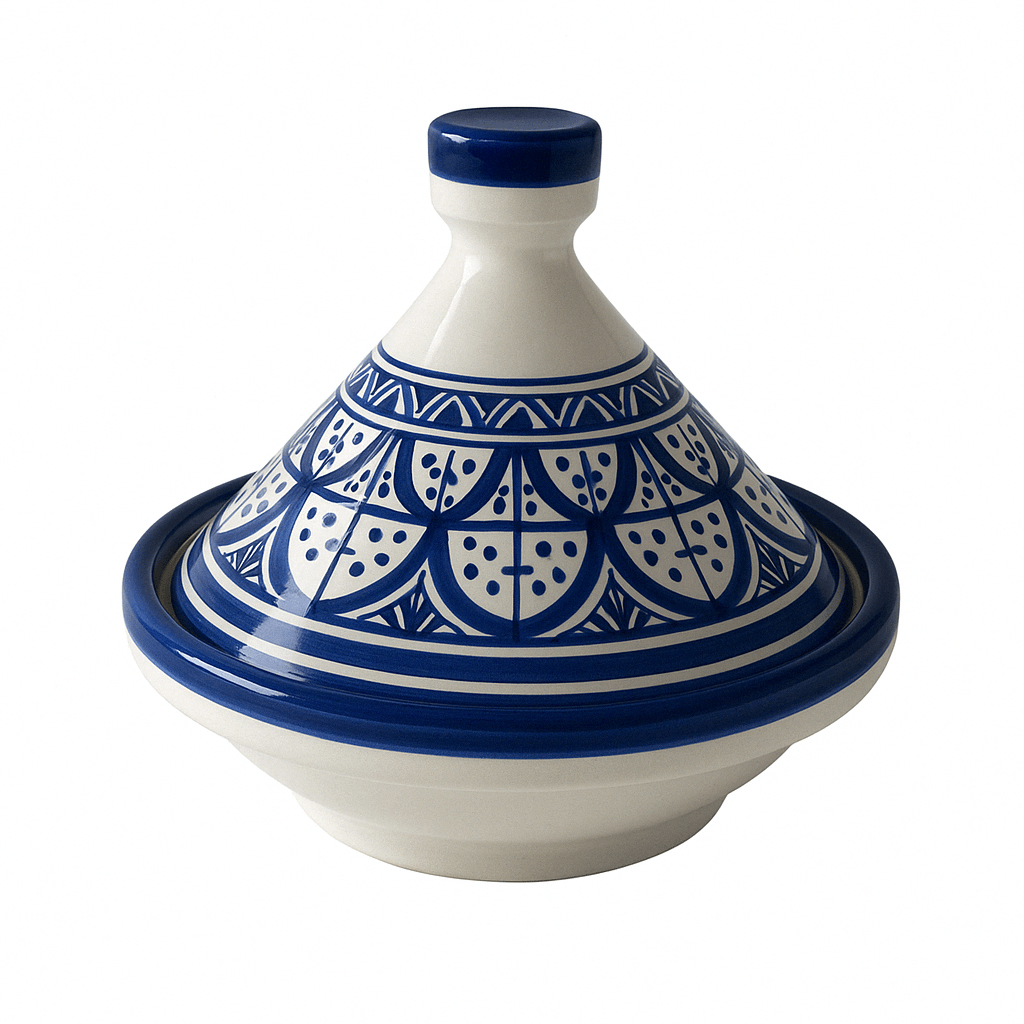 Handcrafted Tajine with Traditional Blue Patterns