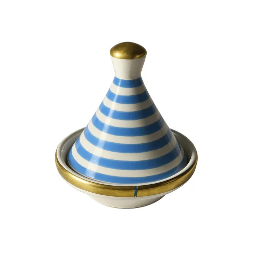 Small Handcrafted Tajine – Blue Stripe