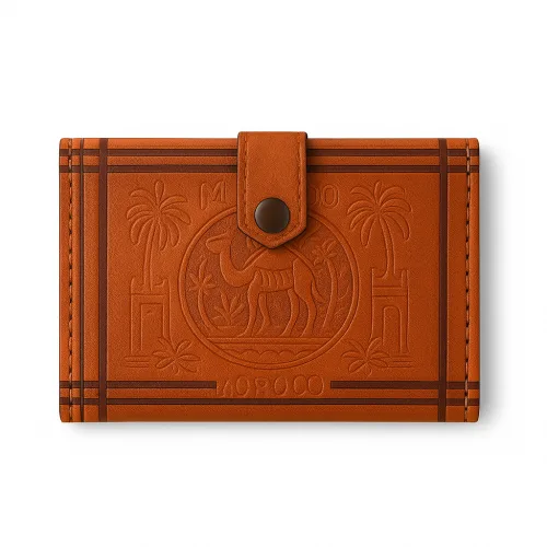 Tan Leather Wallet – Handmade Moroccan Men’s Wallet with Coin Pocket