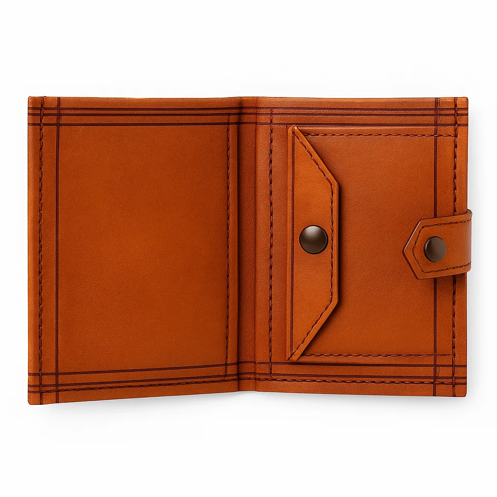 Tan Leather Wallet – Handmade Moroccan Men’s Wallet with Coin Pocket