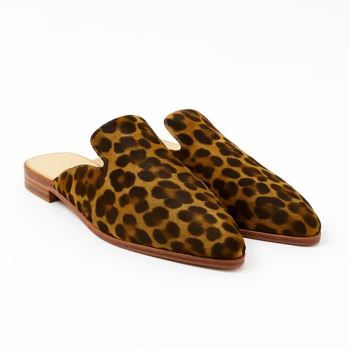 Leopard Print Ladies Mule Slippers - Istanbul Slides Style