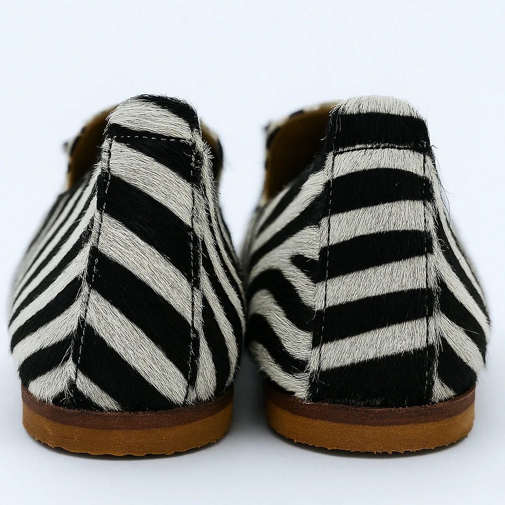 Handmade Ladies Mule Slippers – Leopard Print Leather