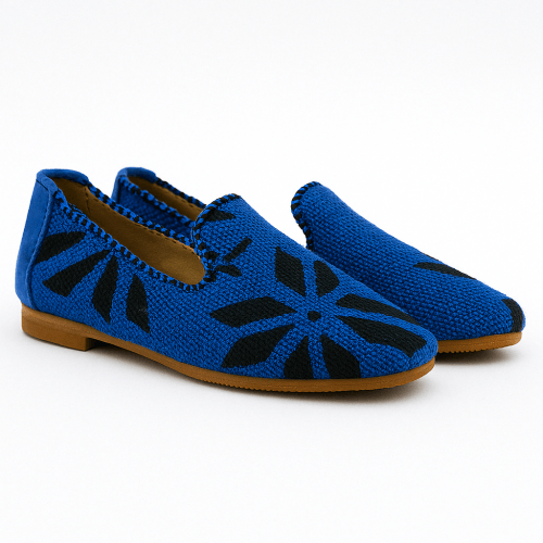 Handmade Blue Moroccan Ladies Slippers – Natural Rug Style