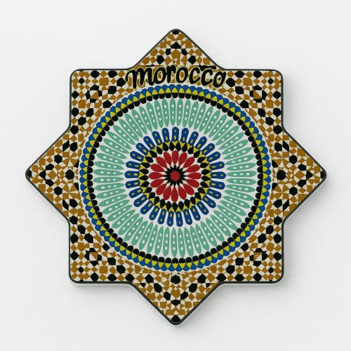 Moroccan Zellige Ceramic Coaster Star Design