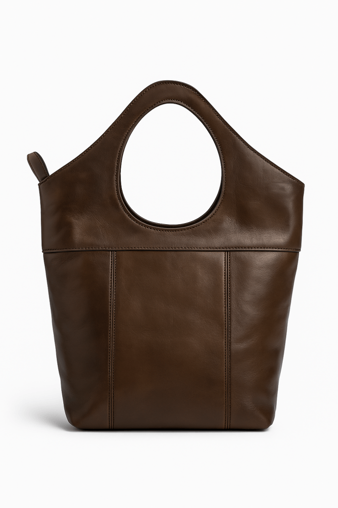 Brown Leather Tote Bag – Handmade Moroccan Arm Carry