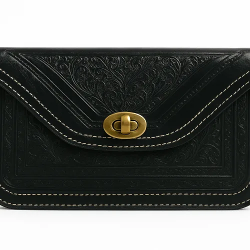 black leather crossbody bag