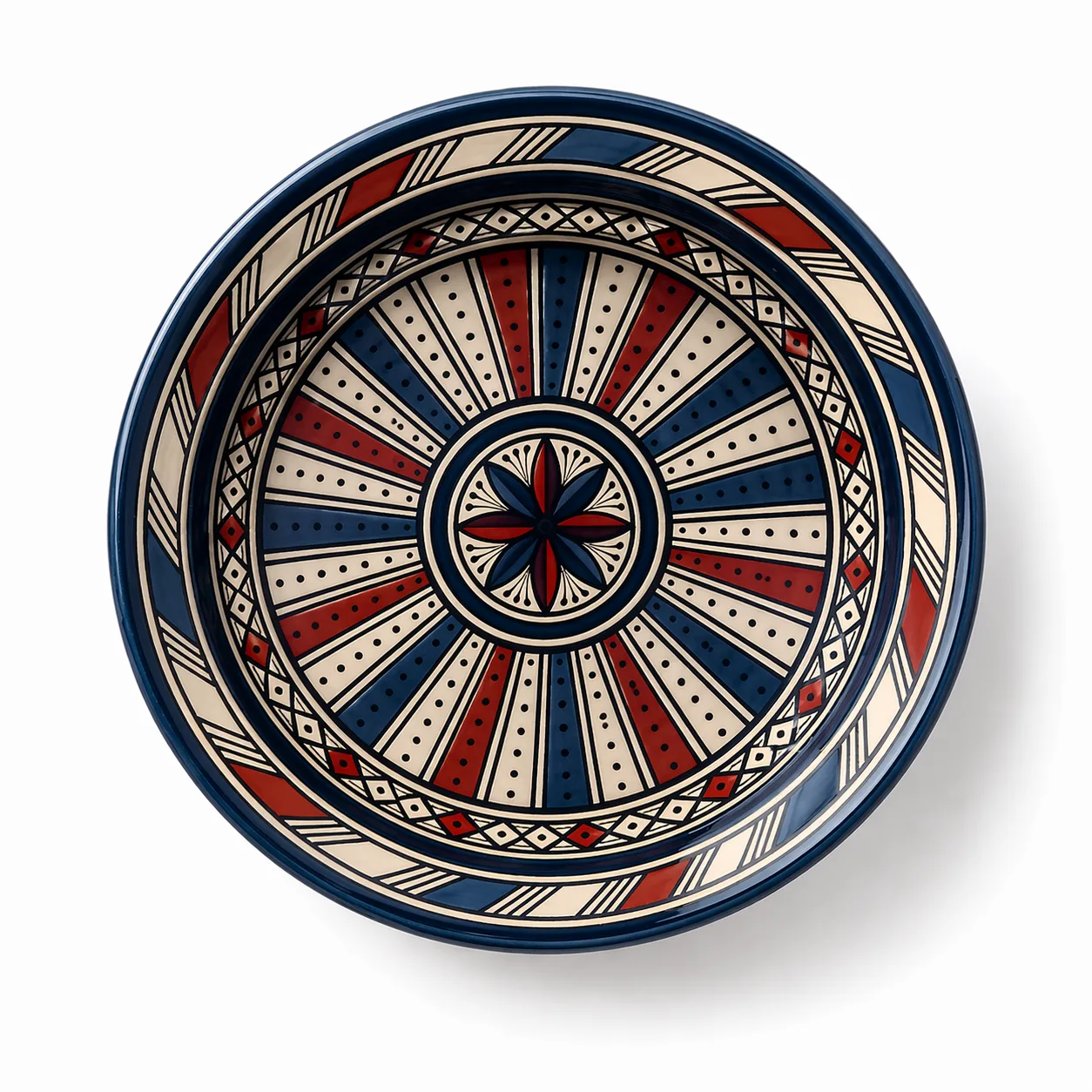 Handcrafted Moroccan Gsaa (Gasria) – Traditional Colorful Ceramic Serving Dish