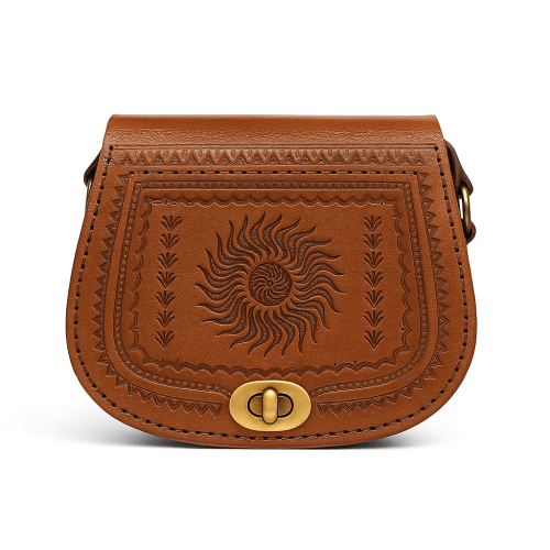 Handmade Brown Leather Crossbody Bag