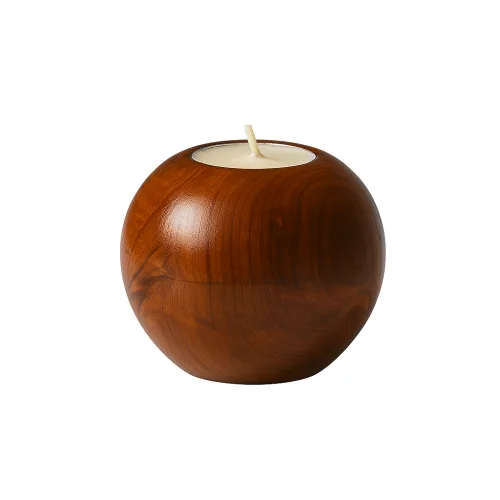 Moroccan Round Wood Candle Holder