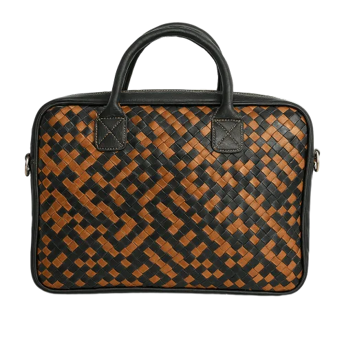 Tan leather shoulder bag front