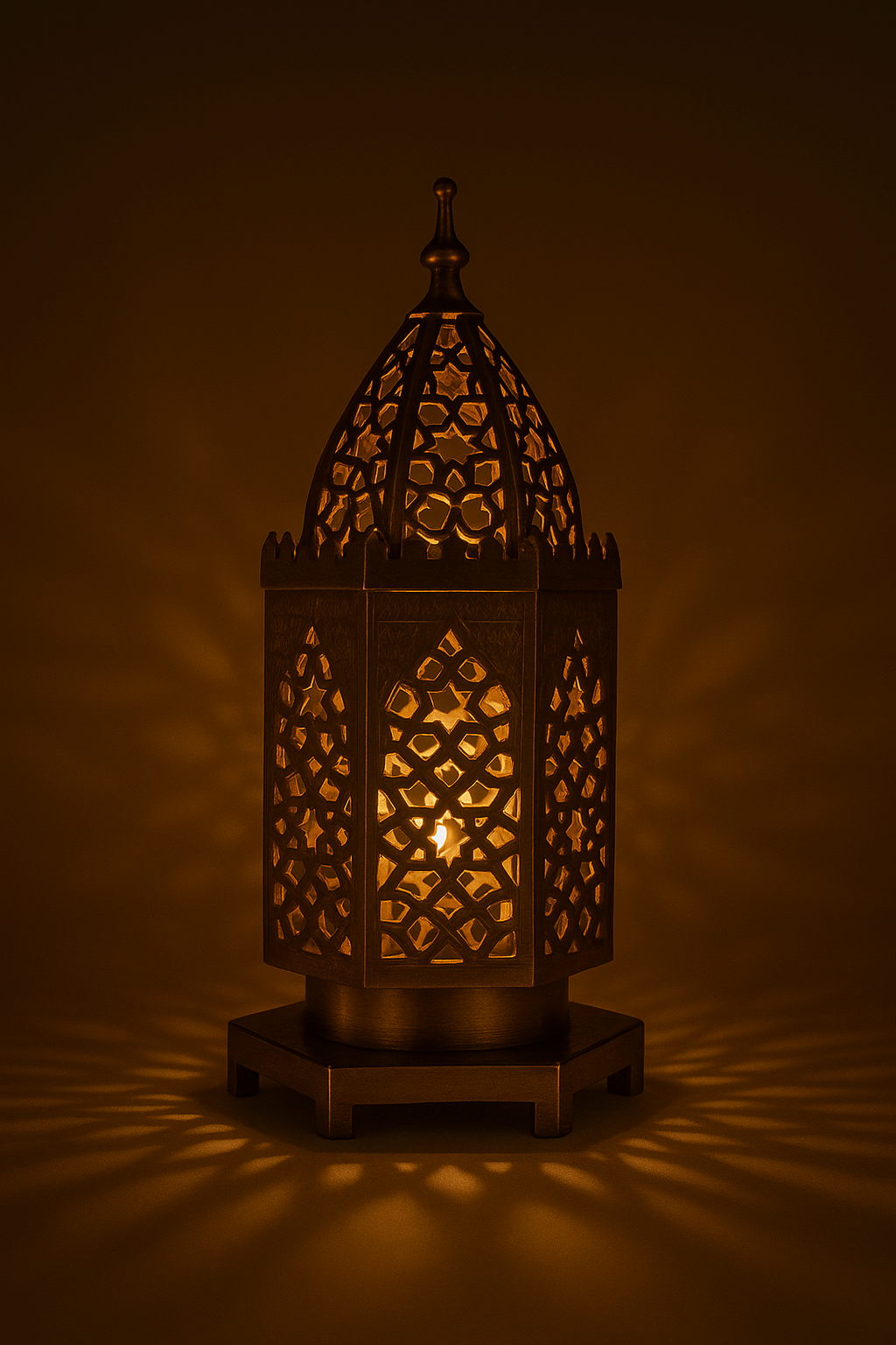 Moroccan Table Lamp – Antique Brass Dome Design with Vintage Filigree Pattern