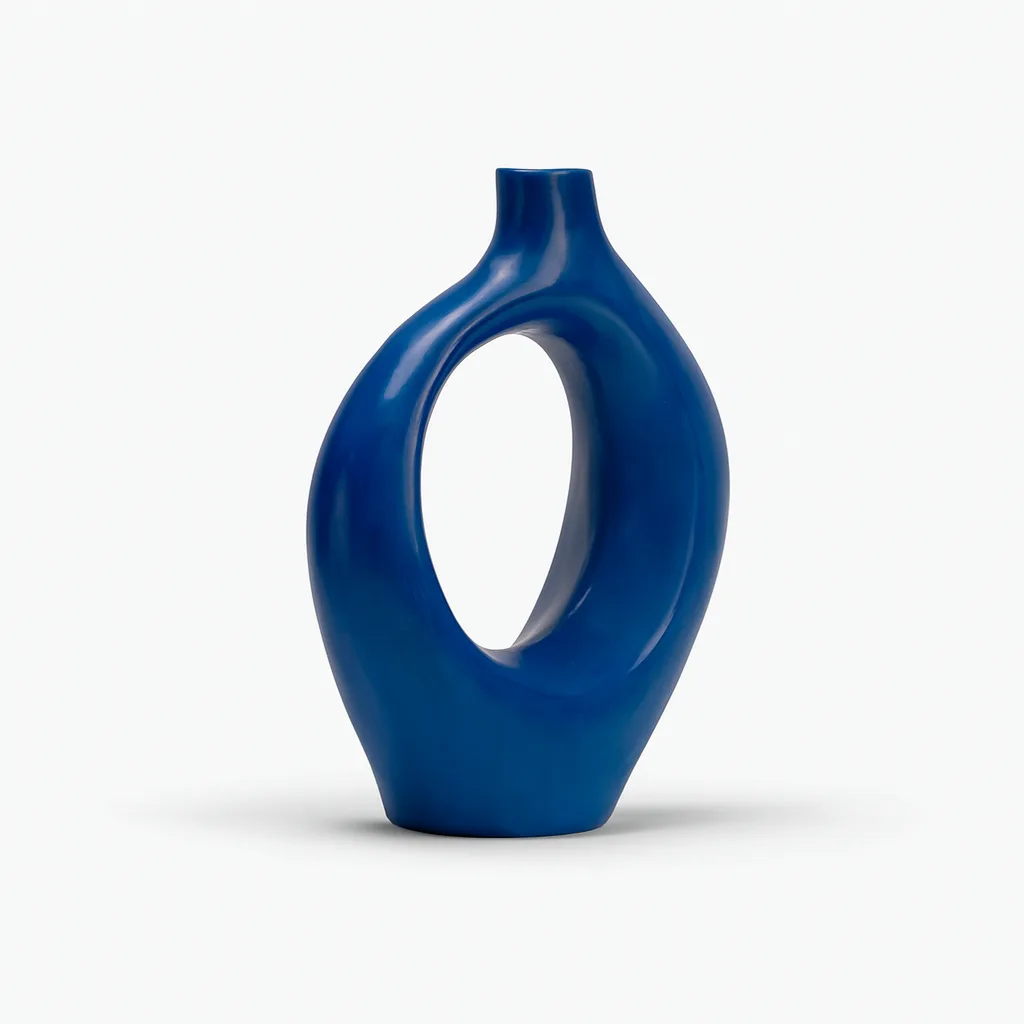 Blue Sculptural Ceramic Vases – Modern Decorative Statement for Home Styling