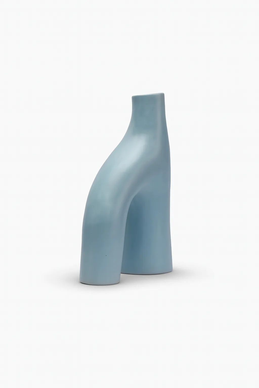 Light Blue Sculptural Ceramic Vase – Contemporary Arch Design