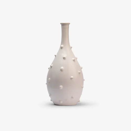Textured White Ceramic Vase – Handmade Sculptural Pottery