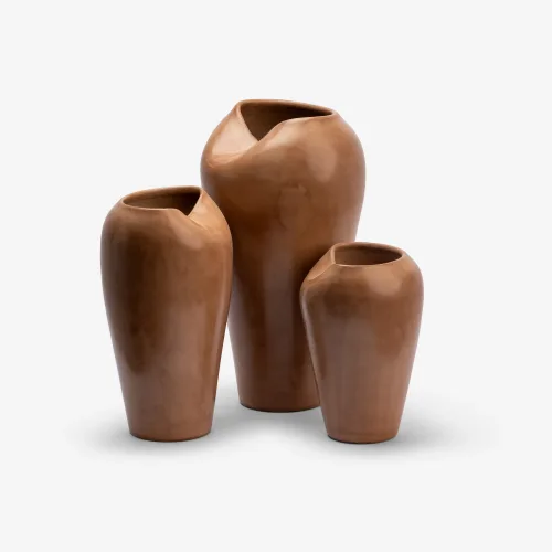 Brown Ceramic Floor Vases
