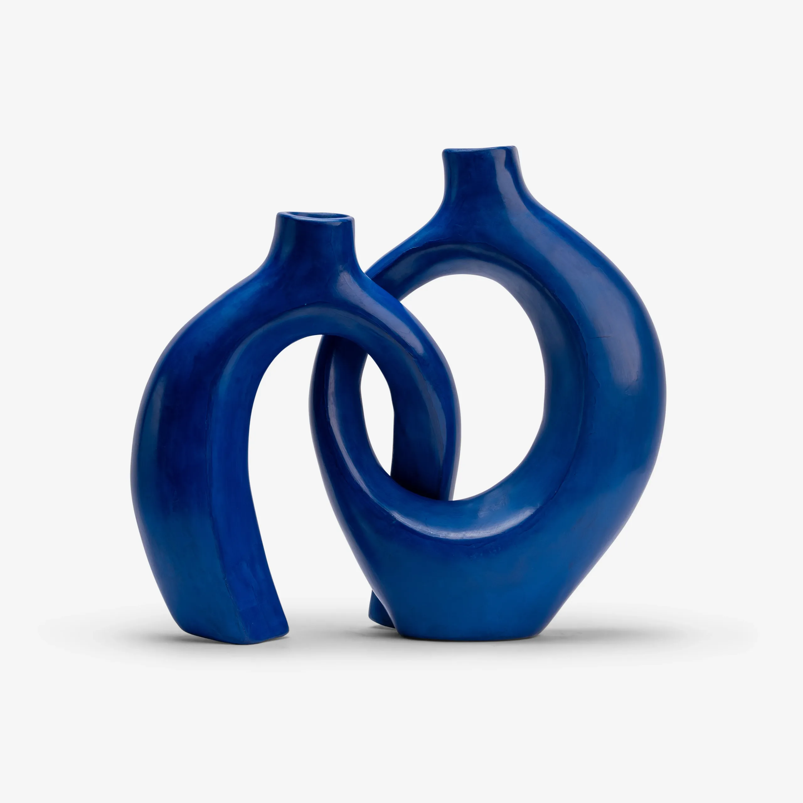 Blue Sculptural Ceramic Vases - pottery and leather anniversary gift ideas