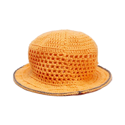 Handmade Orange Crochet Bucket Hat – Lightweight Summer Accessory