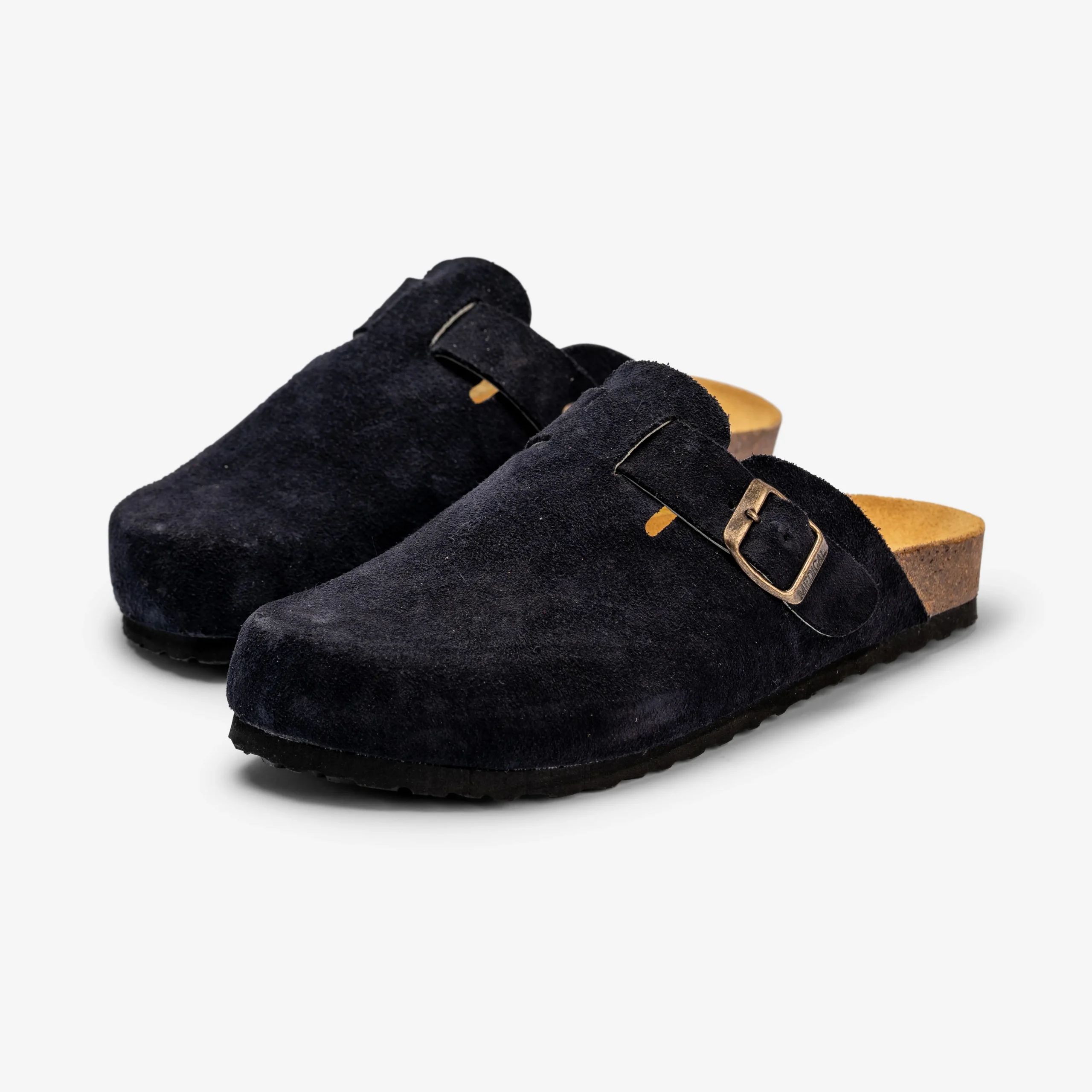 Black Suede Moroccan Mules with Buckle – Handmade Comfort & Style