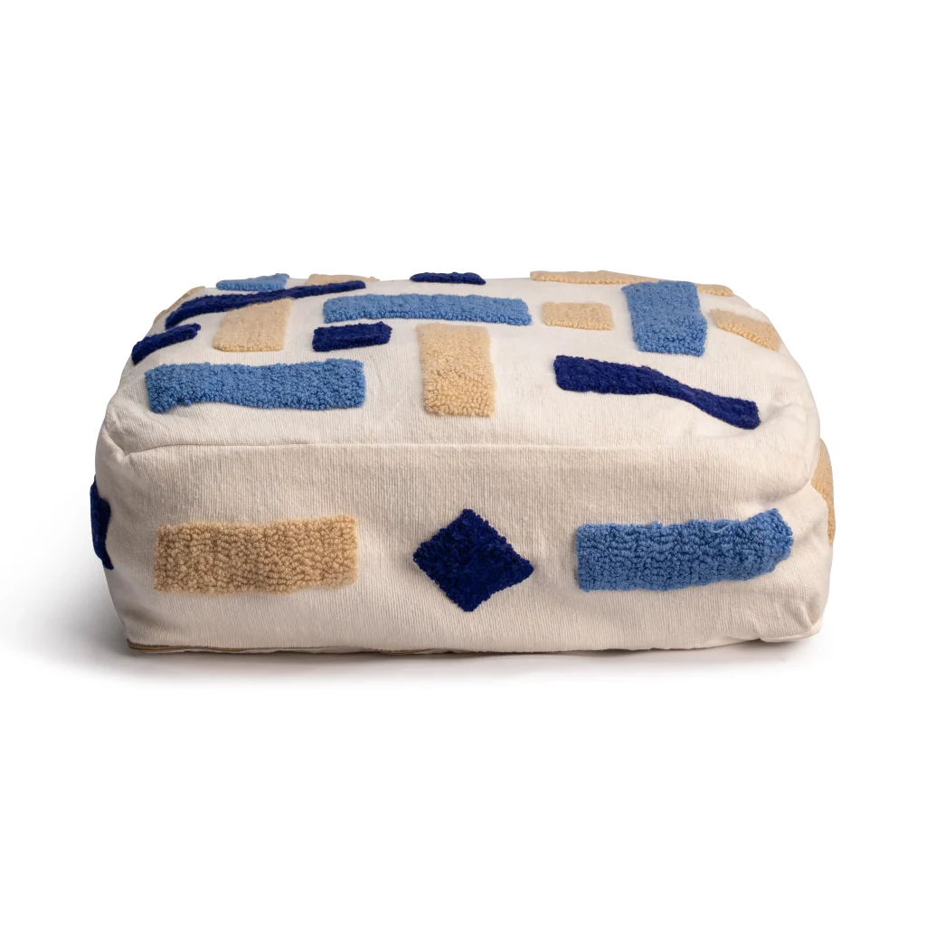 Moroccan Floor Pouf – Handmade from Vintage Rug Wool | Unstuffed Ottoman