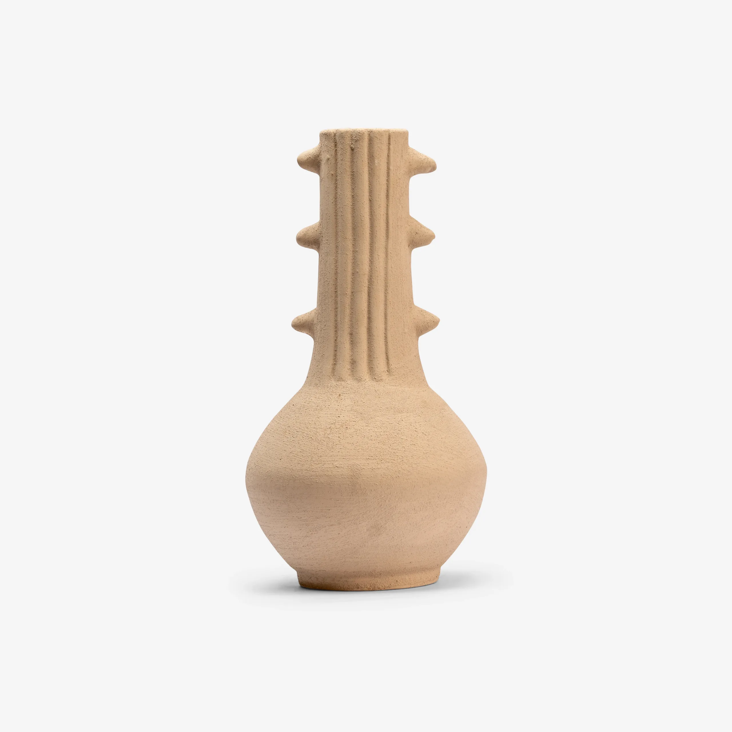 Spiked Natural Clay Vase – Handmade Ceramic Vase Decor