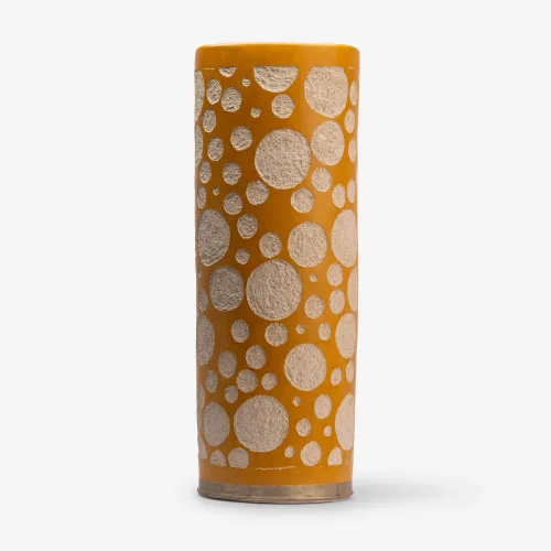 Mustard Yellow Textured Dot Vase