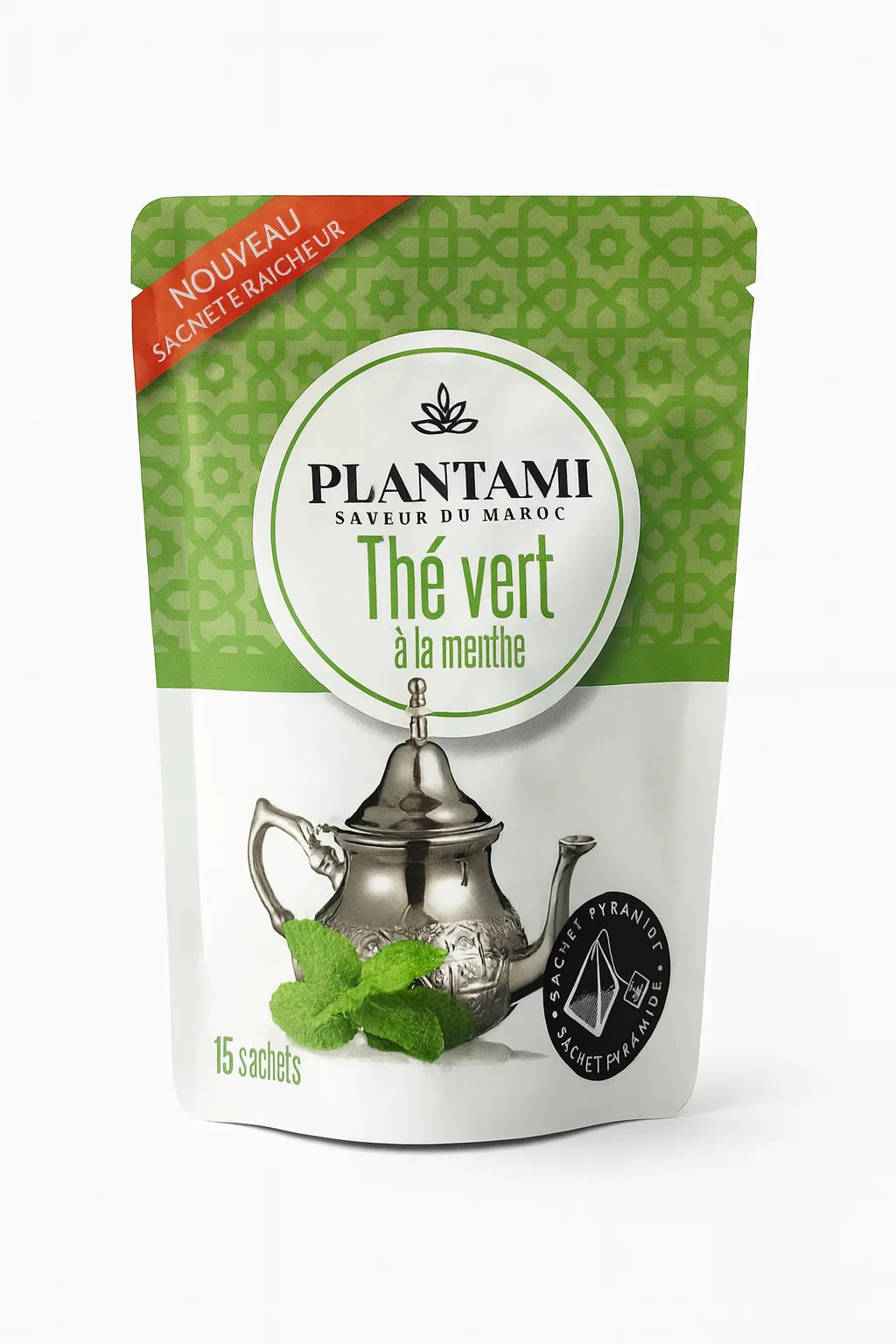 15 Sachets Green Tea with Mint – A Touch of Moroccan Serenity