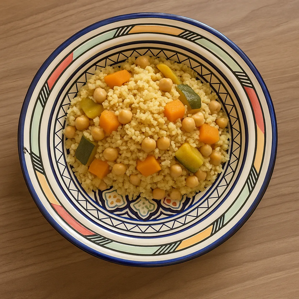 Hand-Painted Moroccan Gasaa Plate – Asfi Pottery Couscous Bowl for Serving or Wall Decor