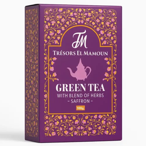 Saffron Tea – Premium Herbal Green Tea Blend (100g) - Main