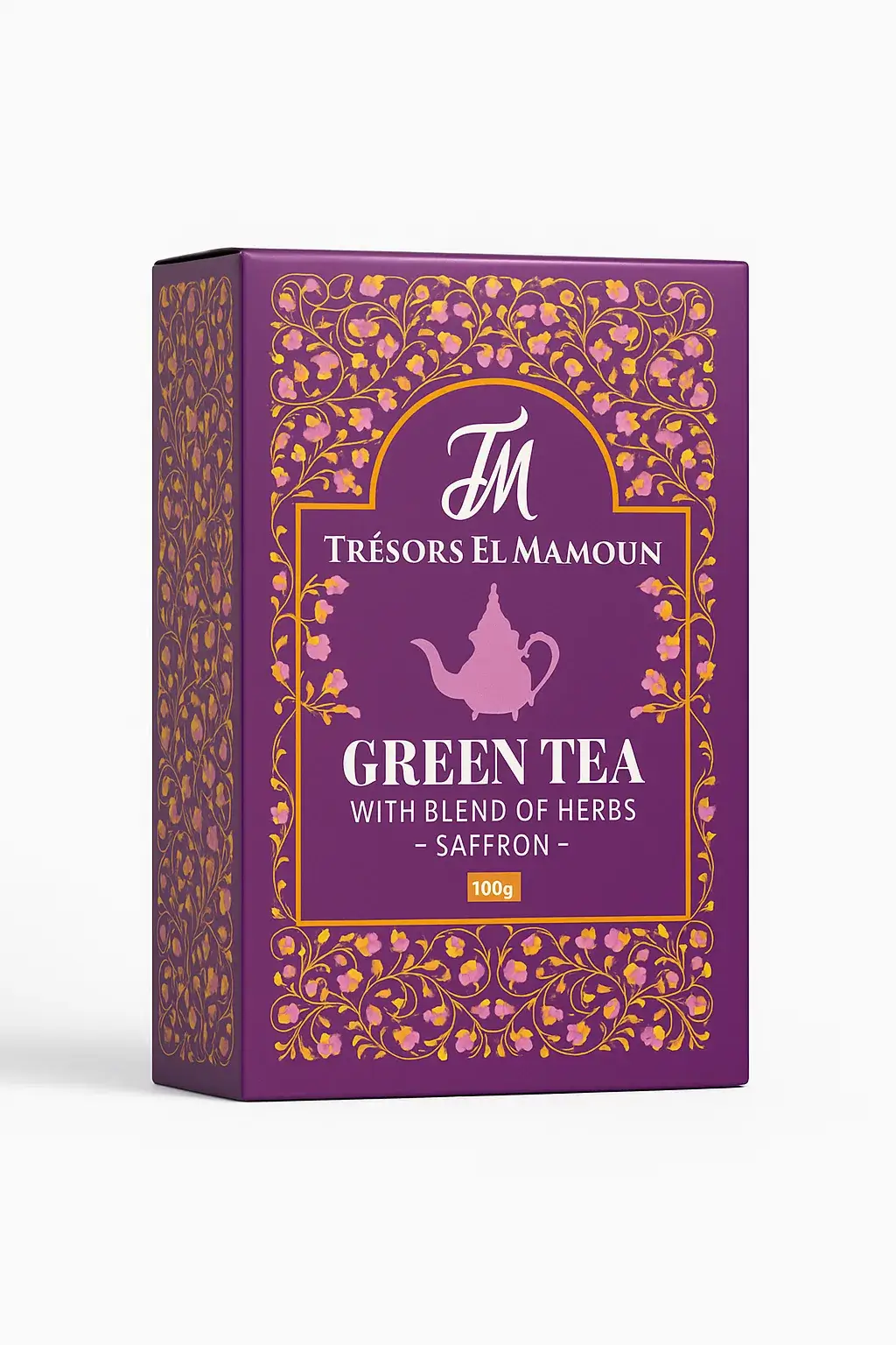 Saffron Tea – Premium Herbal Green Tea Blend (100g) - Main