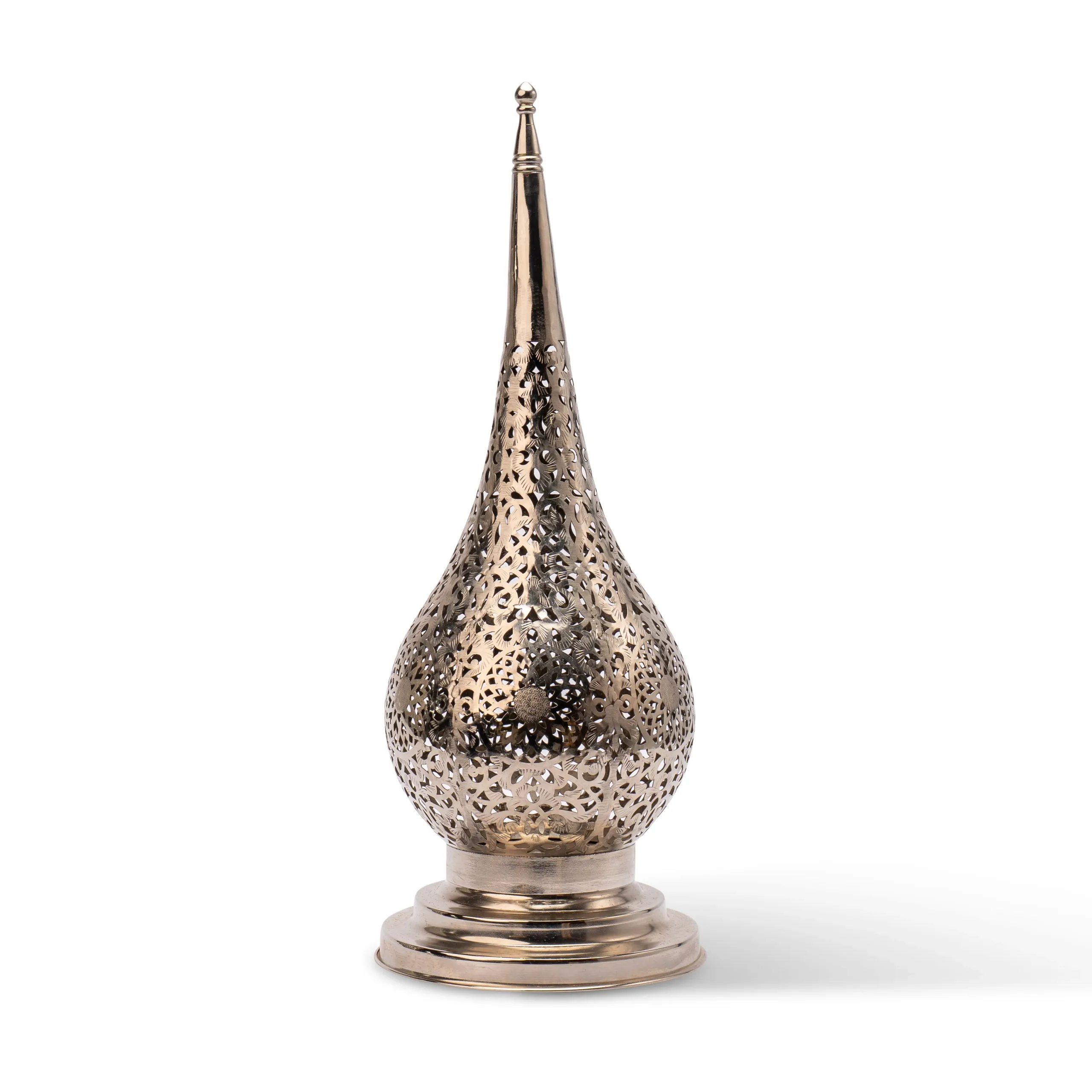 Silver Teardrop Moroccan Lamp
