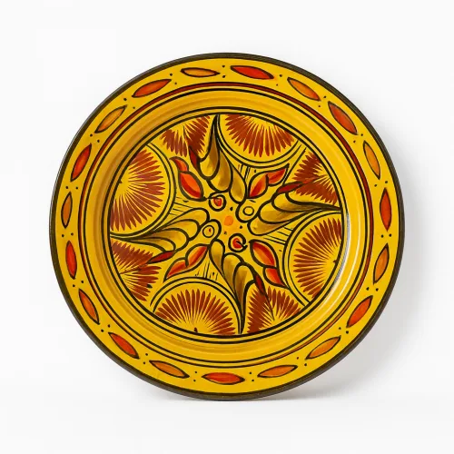 Moroccan Yellow Ceramic Plate – Handcrafted Pottery Tablewar