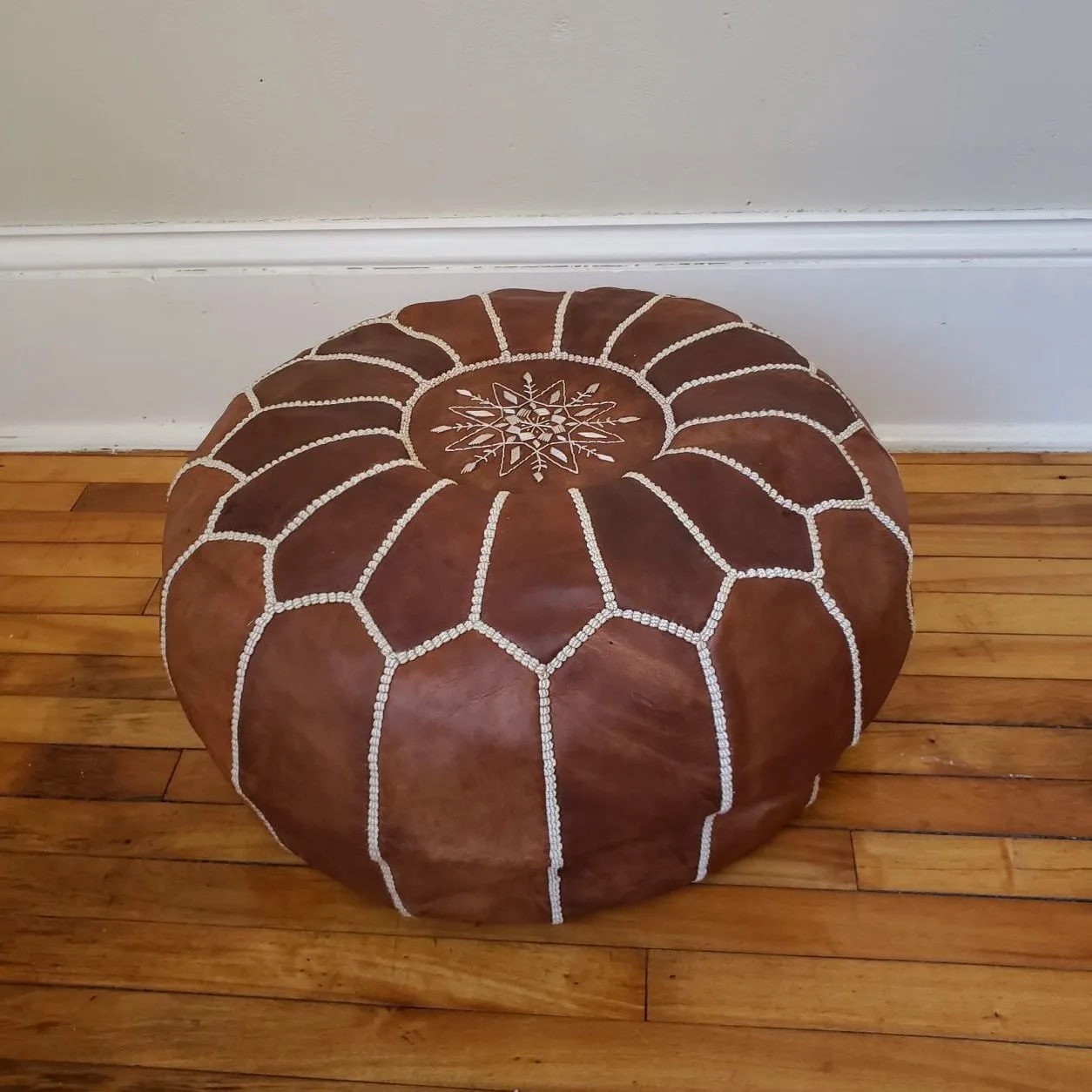 Leather Hassocks, leather pouf