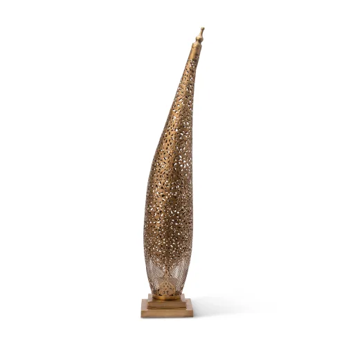 Tall Curved Moroccan Brass Floor Lamp