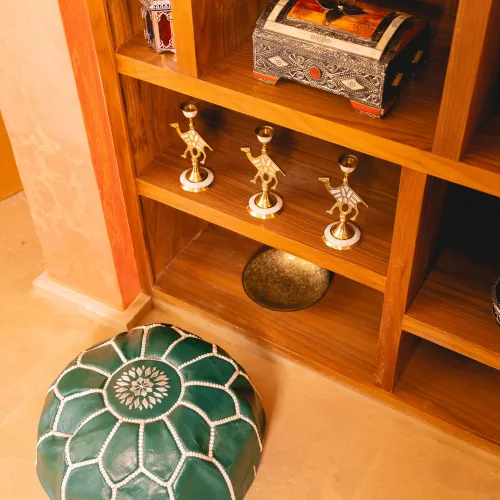 Moroccan Leather Pouffes