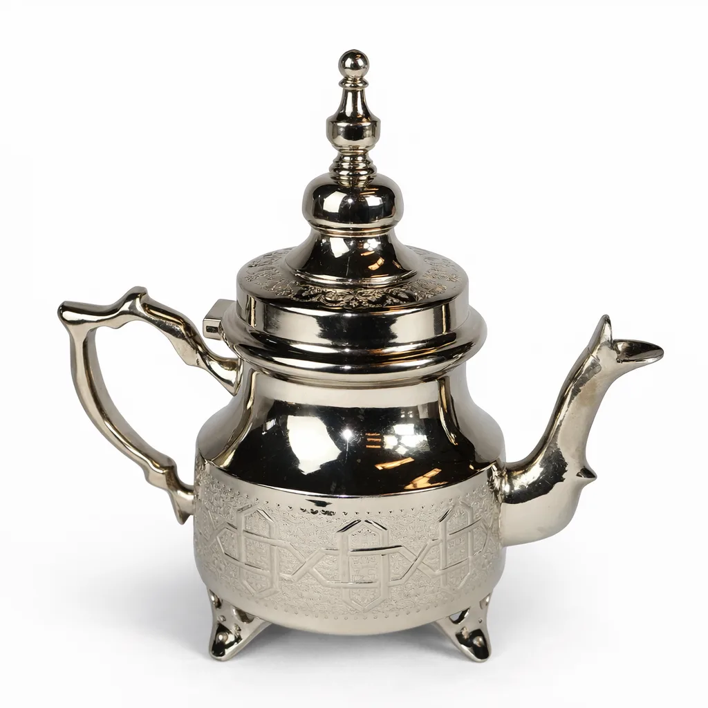 Ornate Moroccan Tea Pot on Sculpted Feet