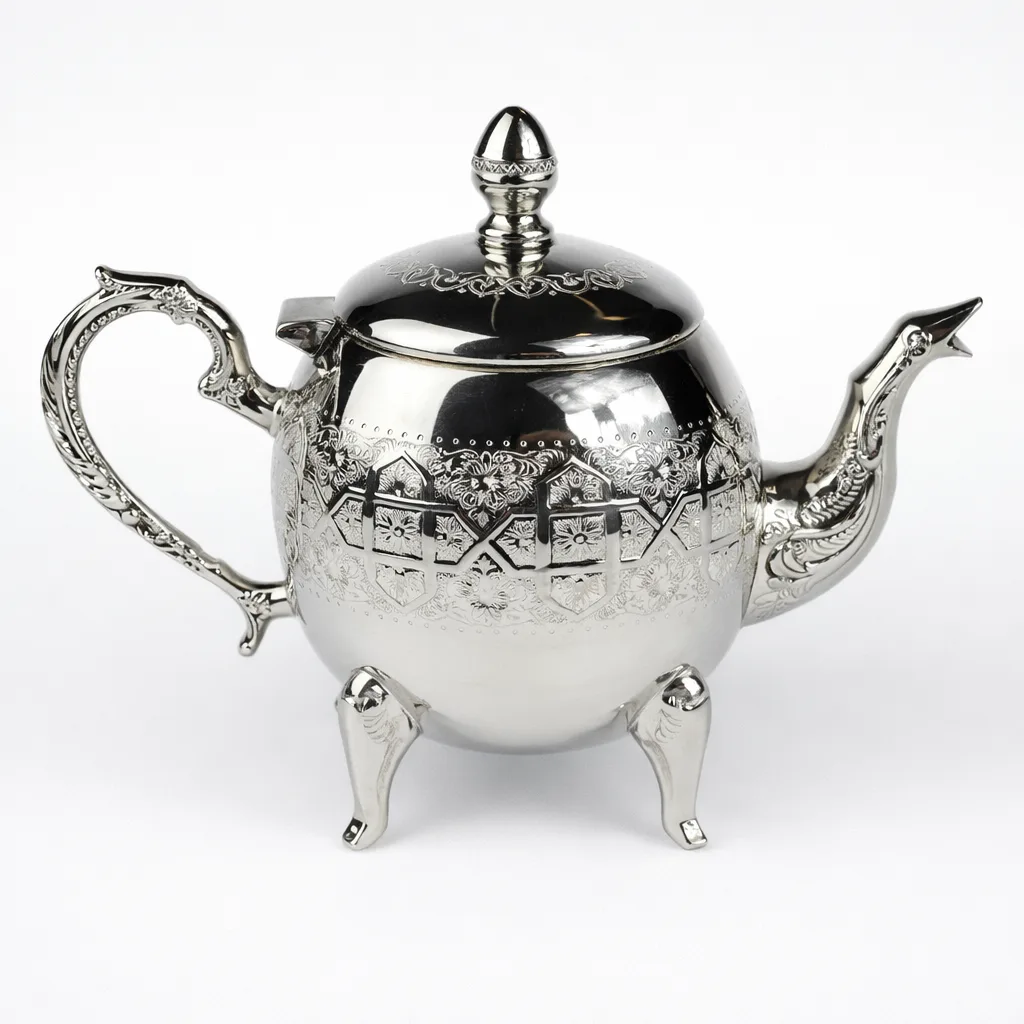 Rounded Moroccan Barad with Ornate Engraving