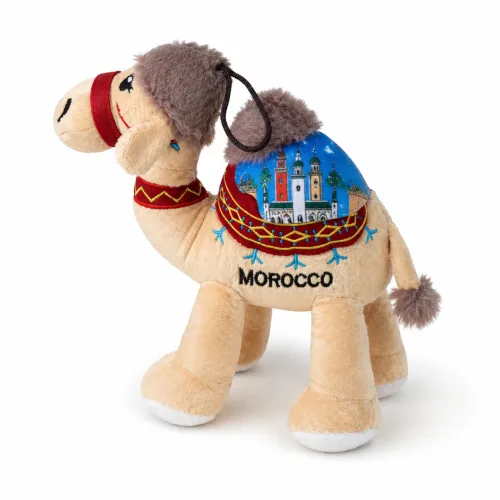 Embroidered Morocco Camel Plush with Landmark Motif