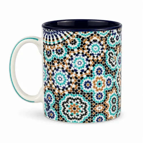 Moroccan Mosaic Ceramic Mug with Geometric Patterns