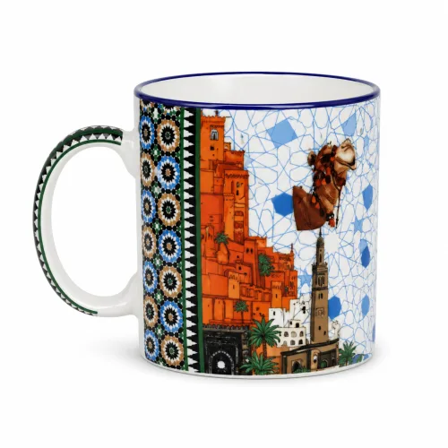 Handcrafted Moroccan Camel Mug with Traditional Mosaic