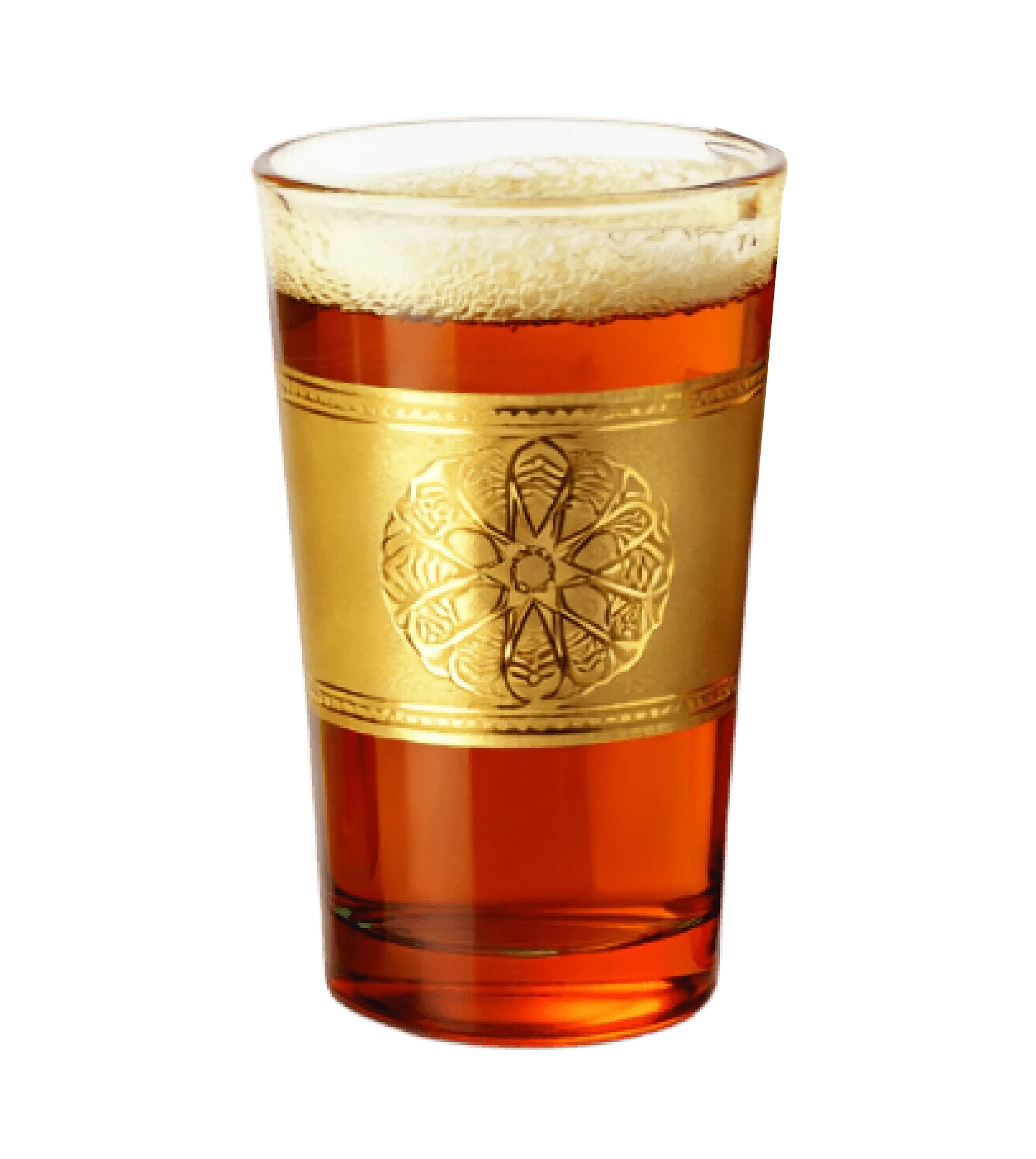 Moroccan Tea Glasses with Hanging Floral Pattern – Rounded Shape