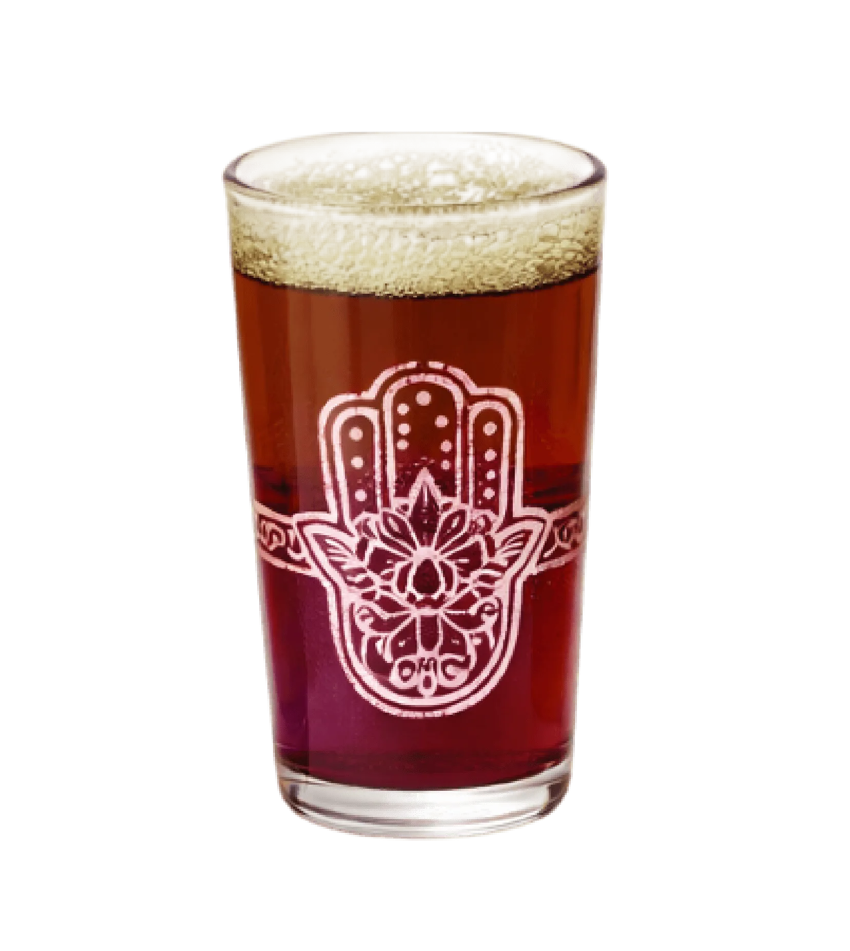 Classic Moroccan Tea Glasses with Gold Khamsa Band