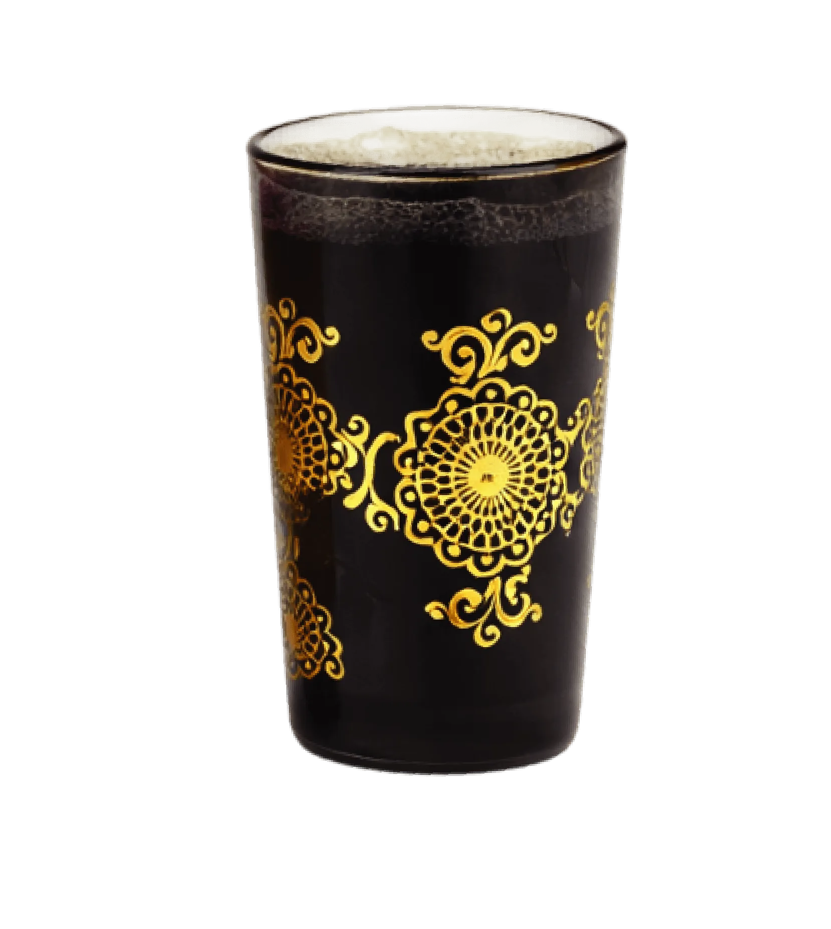 Moroccan Tea Glasses with White Lace-Inspired Pattern