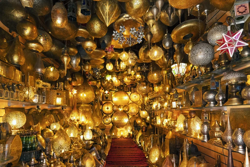 lighting shop in the souk of marrakech